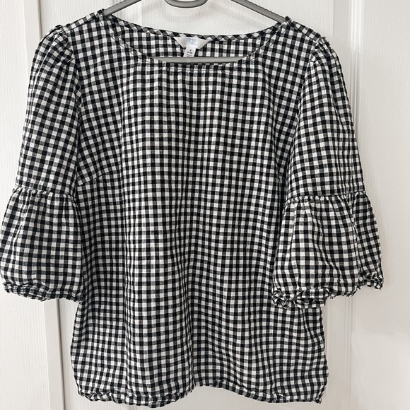 Black And White Plaid Blouse - Picture 4 of 6